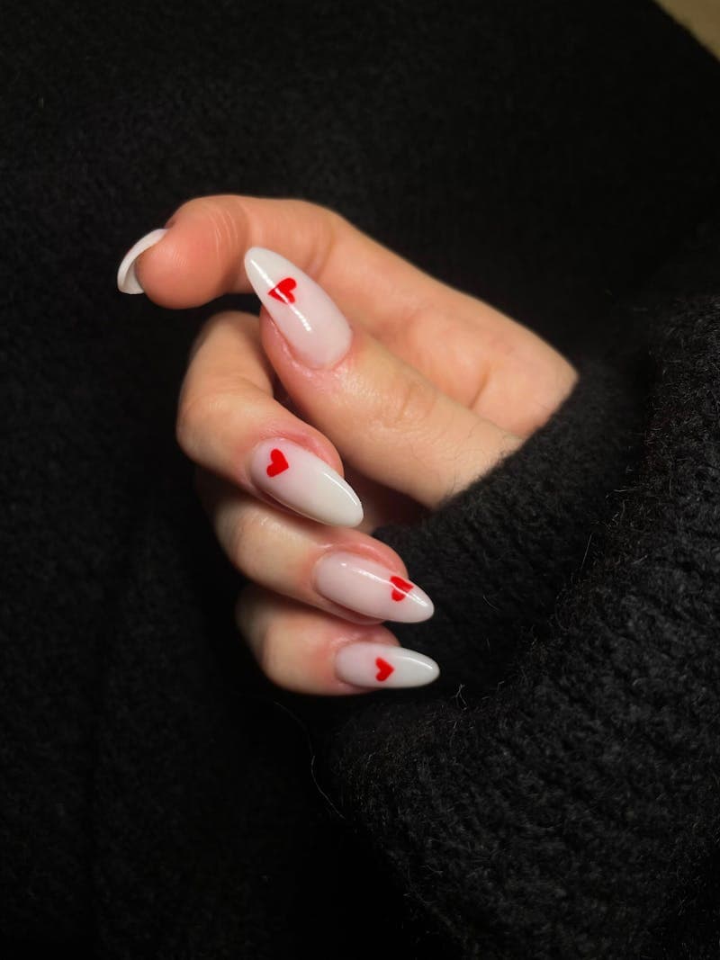 Heart acrylic nails